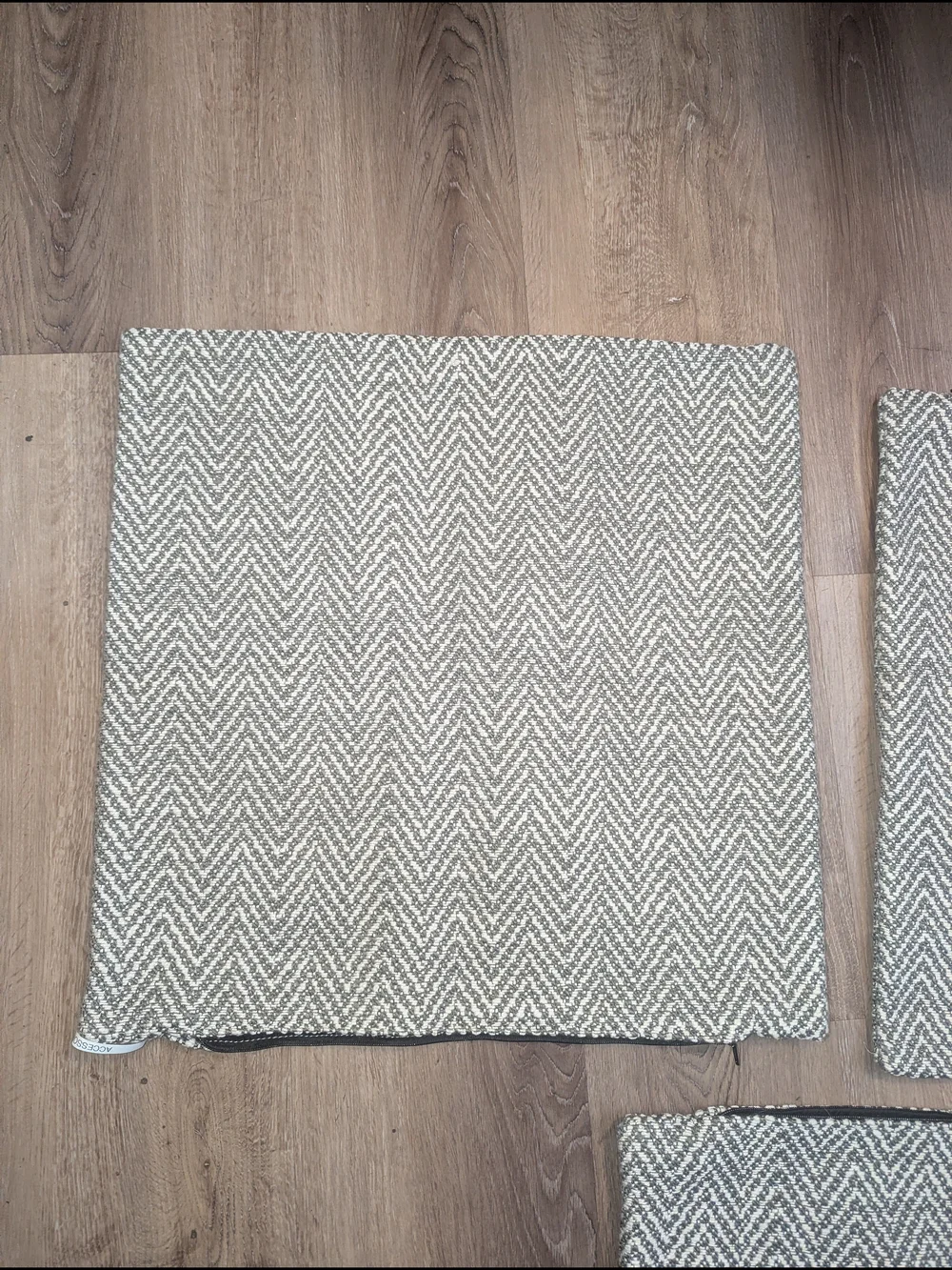 Neutral Chevron Throw Pillow Cover Set (3) - Soft Taupe / COVERS ONLY 23x23